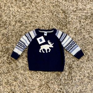 Toddler Boys Janie & Jack Moose Sweater - Size 3-6M